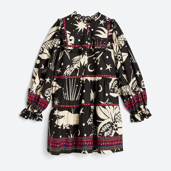 FARM Rio Black and Cream Long Sleeve Dress - Picture 4 of 4